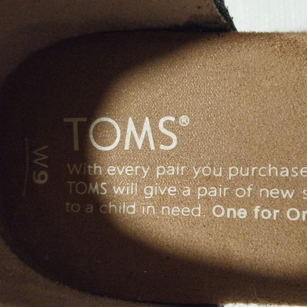 Toms Blue Chambray Hisbiscus Floral Cork Platform Wedge Ankle Strap Sandals